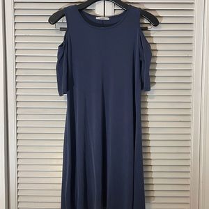Blue Open Shoulder Dress